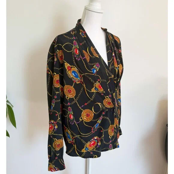 Vintage Marlis Silky Women's Shirt – 1980s-90s - Picture 1 of 13